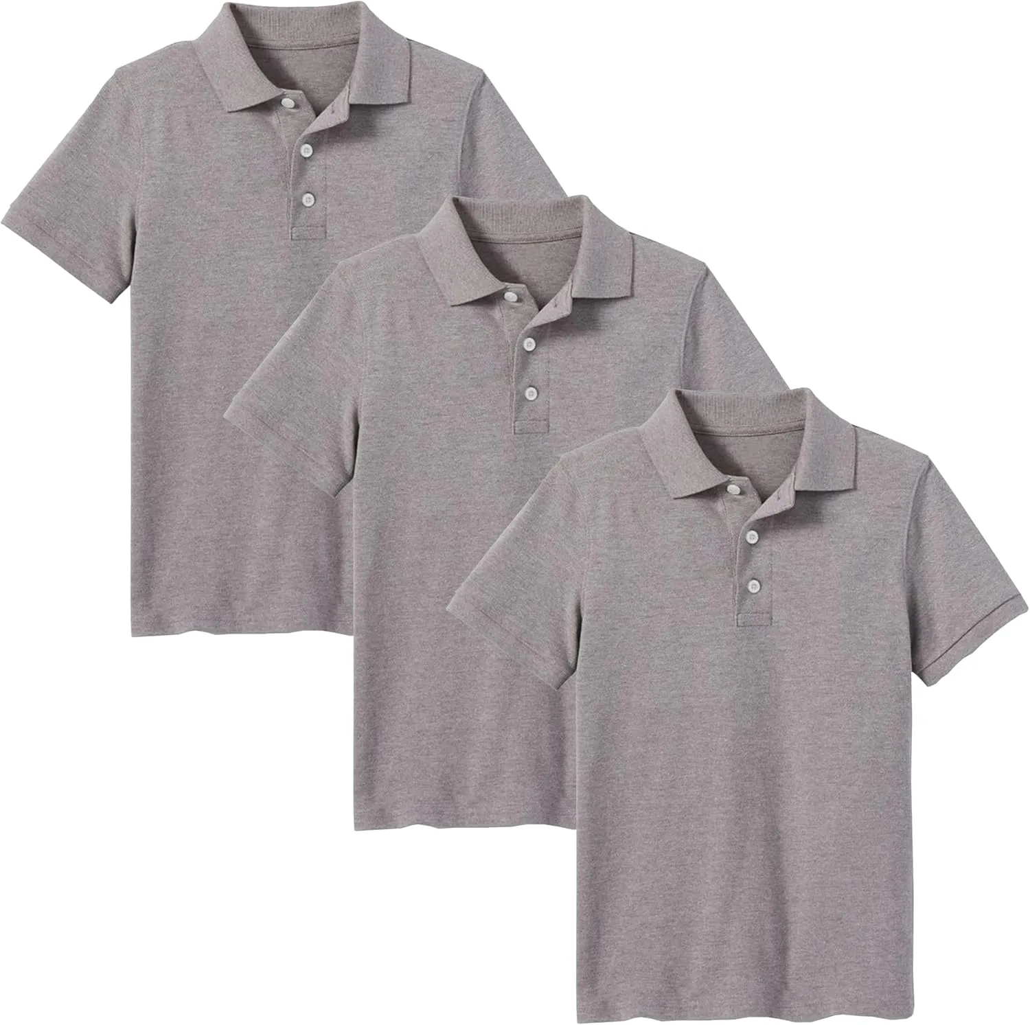 3-Pack School Uniform Tagless Polo Tshirt for Little Boys & Big Boys