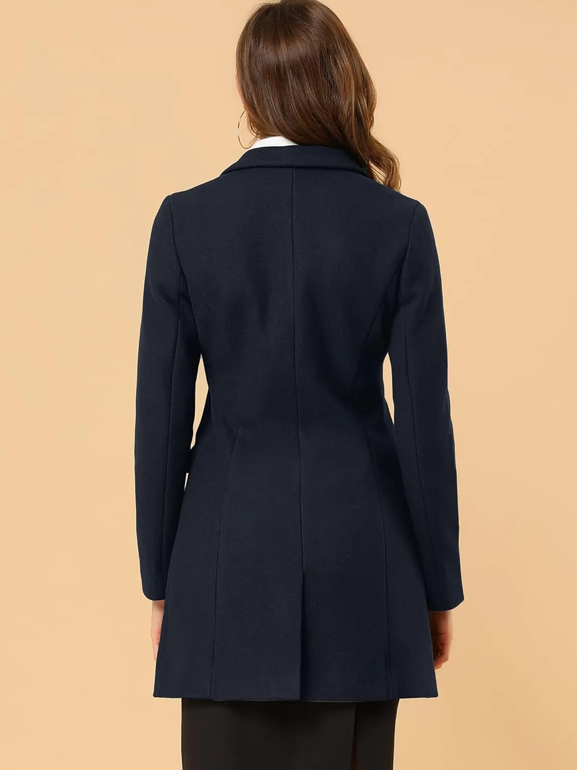 Allegra K Women's 2024 Pea Coat Single Breasted Long Winter Coats for Women