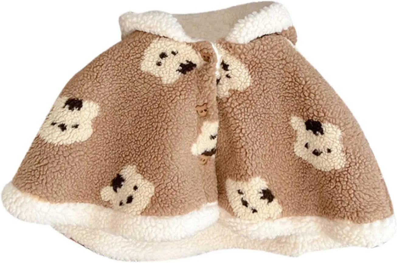 Baby Toddler Boys Girls Wool Blend Winter Hooded Outerwear Capes Poncho Coat Coat for Toddler Girls (Khaki, 6-12 Months)
