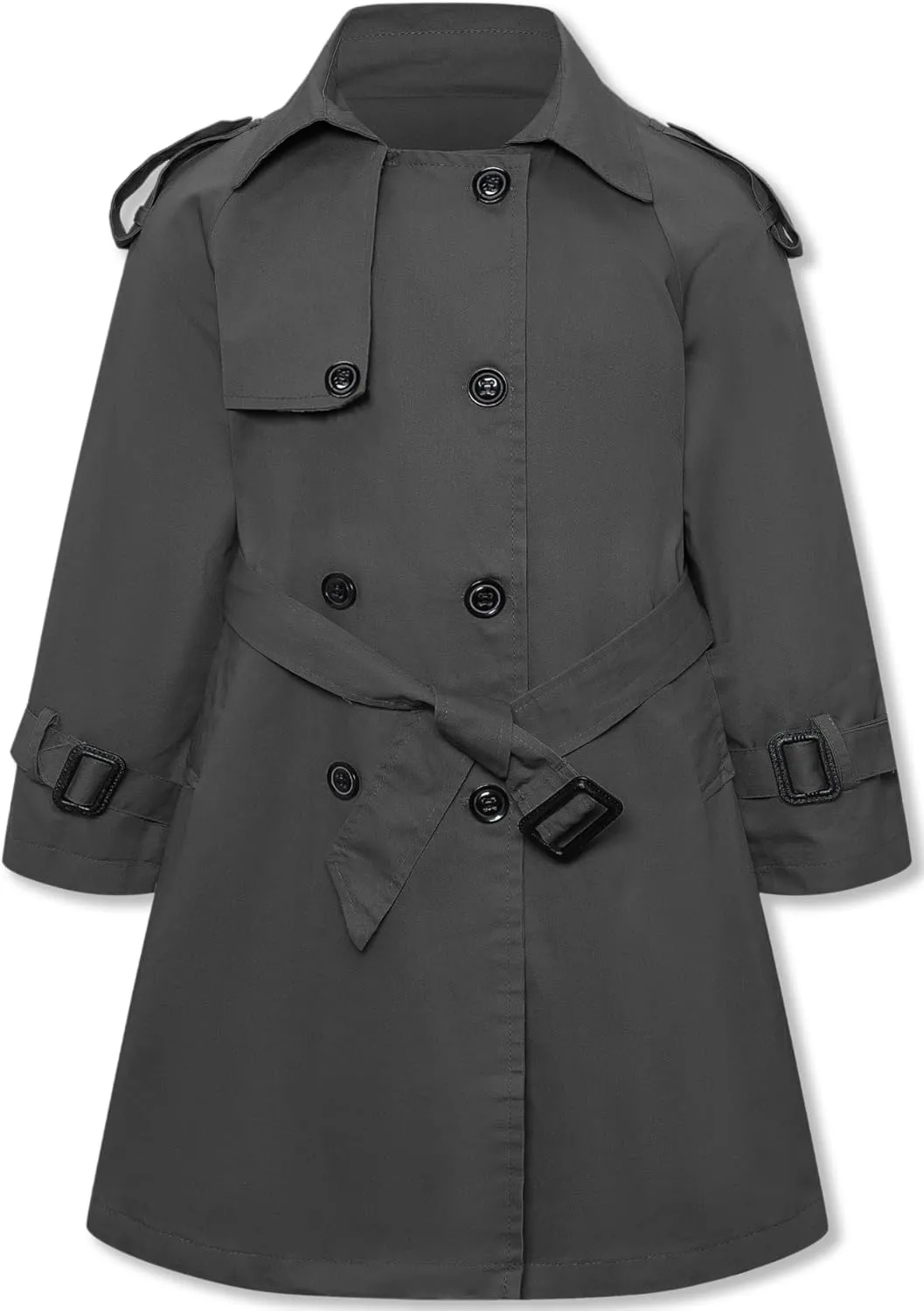 Betusline Girls & Women's Trench Coat Double Breasted Classic Lapel Outerwear, 3 Years - Women 2XL