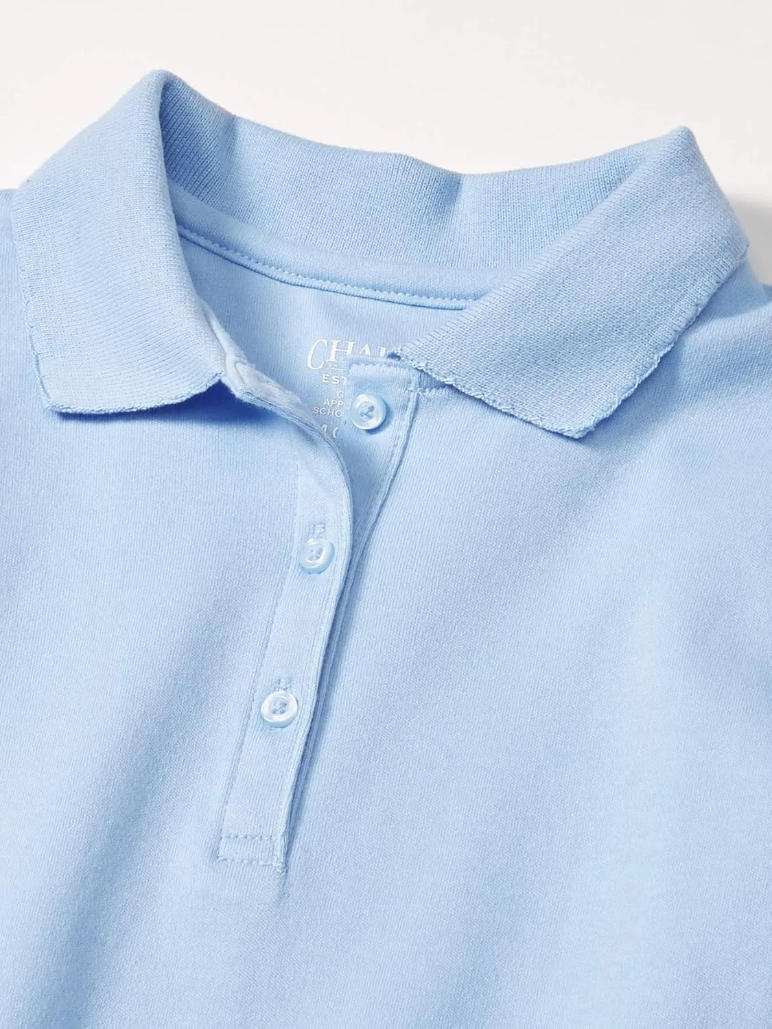 Chaps Girls' School Uniform Short Sleeve Interlock Polo
