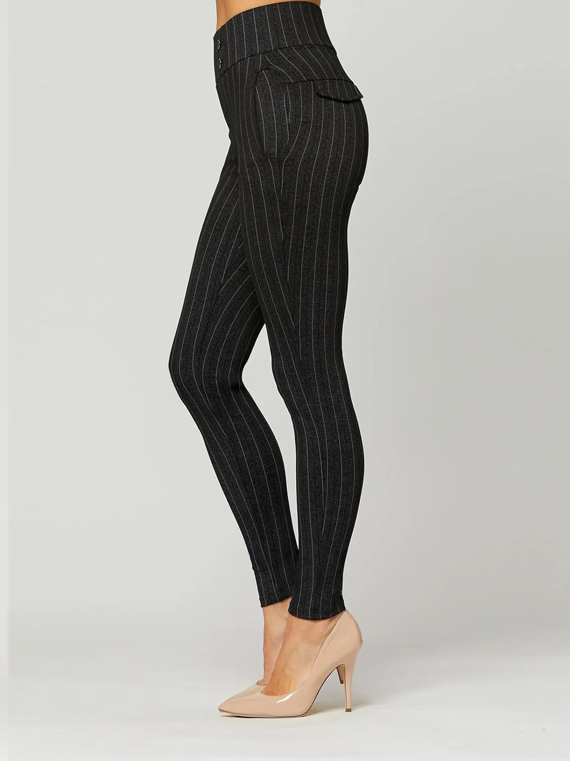 Conceited Stretch Slacks for Women - Wear to Work - Tummy Control - Slim Leg - Pockets - Ponte - (Available in Plus Size)