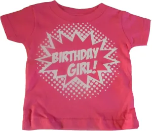 Custom Kingdom Girls' Birthday Girl Superhero T-Shirt