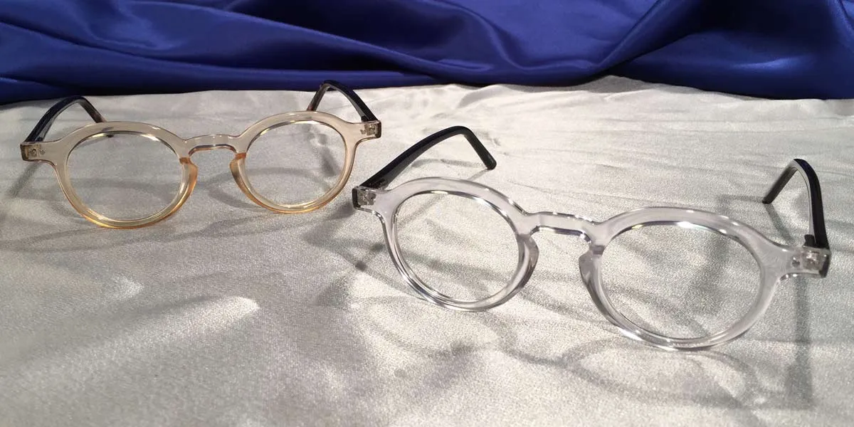 Hubbles – Translucent Rimmed Frames in Clear Crystal or Wheat