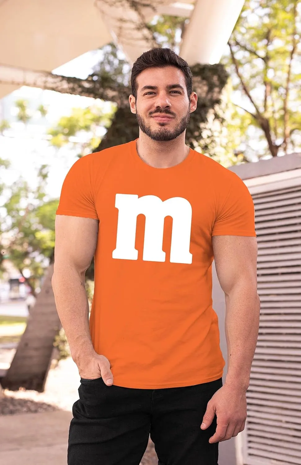 Letter M Halloween Costumes T-Shirt | Funny Cool Graphic Tee Idea | for Men