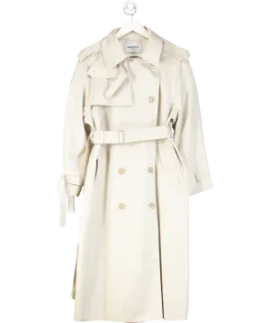 MARCÉLA Cream Juno Cotton Tencel Blend Trench Coat One Size