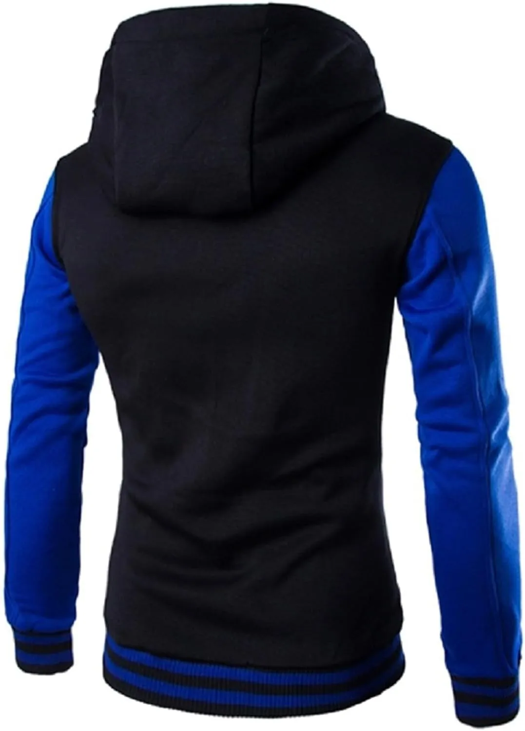 Men's Fashion Varsity Jacket Hoodie Causal Slim Fit Cotton Letterman Baseball Bomber Jackets with Hood for Men