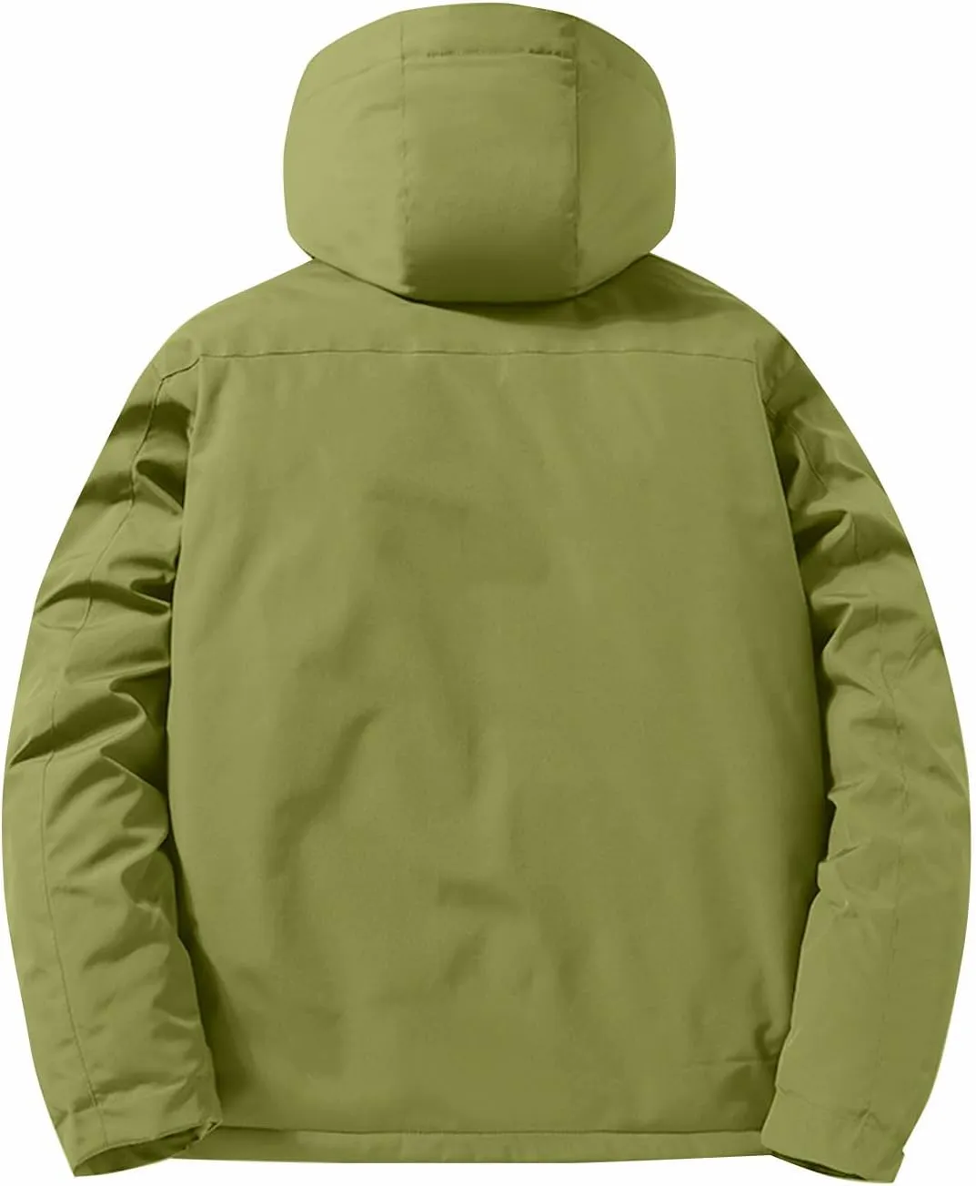 Mens Jacket Winter Zip Up Hoodies Casual Fashion Loose Pockets Windproof Long Sleeve Coat