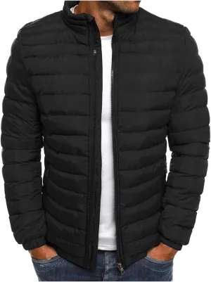 Men's Puffer Jacket Lightweight Quilted Jacket for Men Zip Up Windproof Insulated Winter Coat Warm Padded Coats