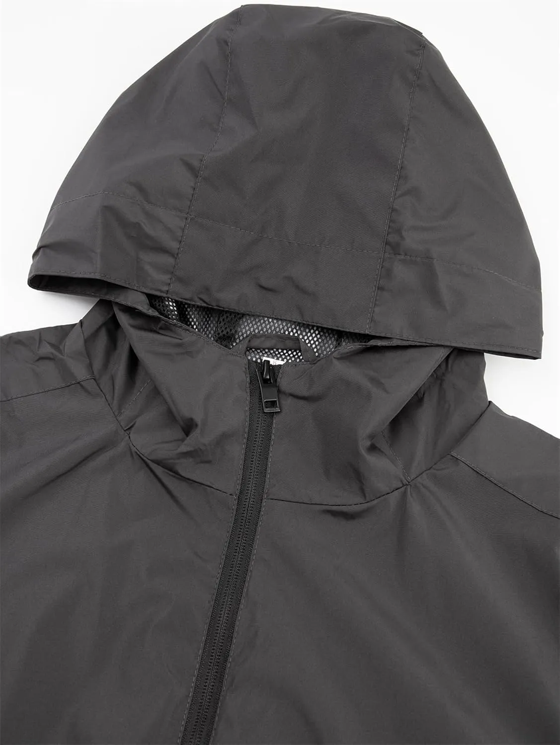 Mens Waterproof Jacket Lightweight Zip-Up Windbreaker Windproof Breathable Packable Jacket Quick Dry Jackets
