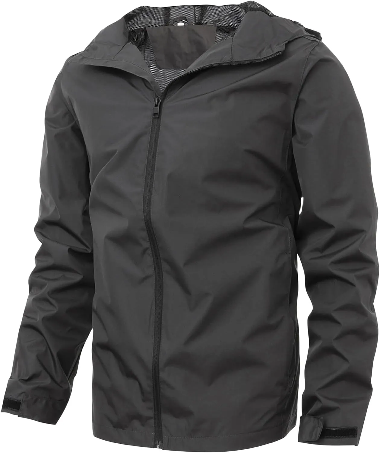 Mens Waterproof Jacket Lightweight Zip-Up Windbreaker Windproof Breathable Packable Jacket Quick Dry Jackets