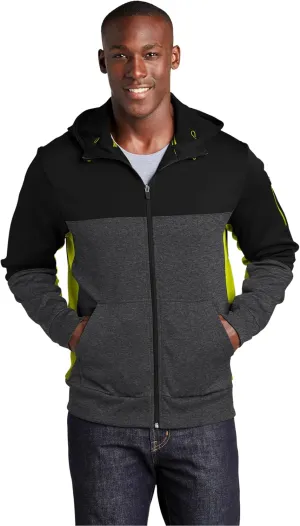 SPORT-TEK Tech Fleece Colorblock Full-Zip Hooded Jacket ST245