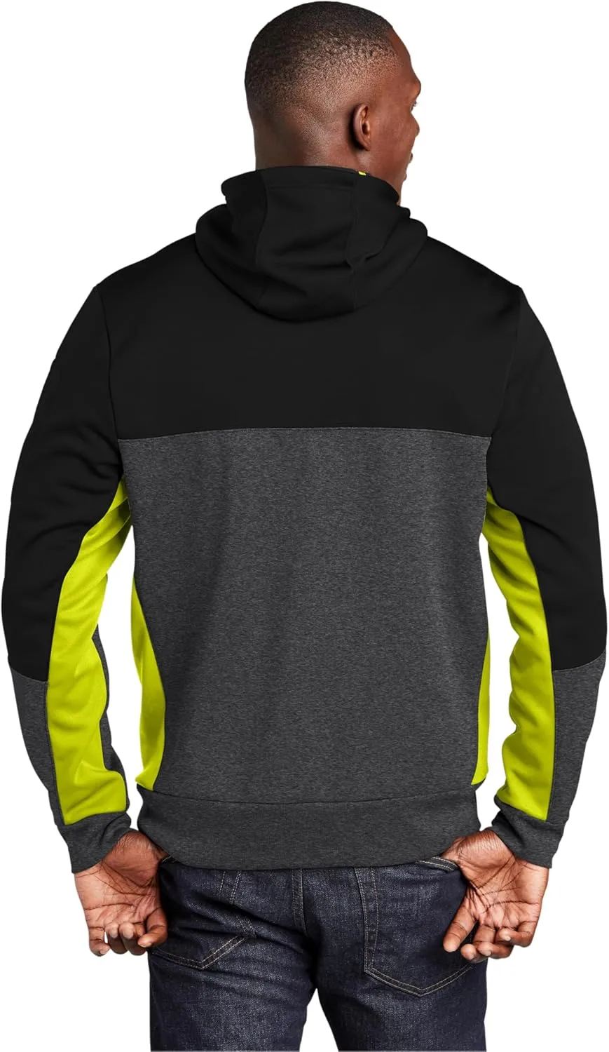 SPORT-TEK Tech Fleece Colorblock Full-Zip Hooded Jacket ST245